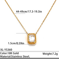 Collares con Colgante de Cristal de Múltiples Formas SongYi para Mujer, Corazón, Flor, Cuadrado, Redondo, Cadena Delicada, Joyería de Moda