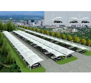 Kiến trúc carport thép cấu trúc màng mái nhà để xe nơi trú ẩn bãi đậu xe Lều xe đổ mái nhà thiết kế cấu trúc màng - Product Image 1