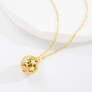 Vergoldung Tropf öl Stern Kugelform Anhänger Halskette Mehrfarbige Sternform Runde Kugel Halskette - Product Image 2