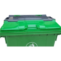 Poubelles de recyclage grande capacité 1100 litres, conteneurs à déchets industriels en plastique, poubelles mobiles avec couvercle