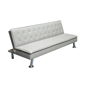 Sofá <span class=keywords><strong>Cama</strong></span> Futón Moderno de Color Blanco Suave para Hotel, Sala de Estar, Dormitorio y Oficina, Hecho de Tela Resistente - Product Image 1
