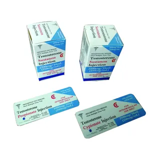 XKT-384 Desain Kustom Gratis Sampel Farmasi Generik 10Ml Label Vial untuk Pengemasan Steroid