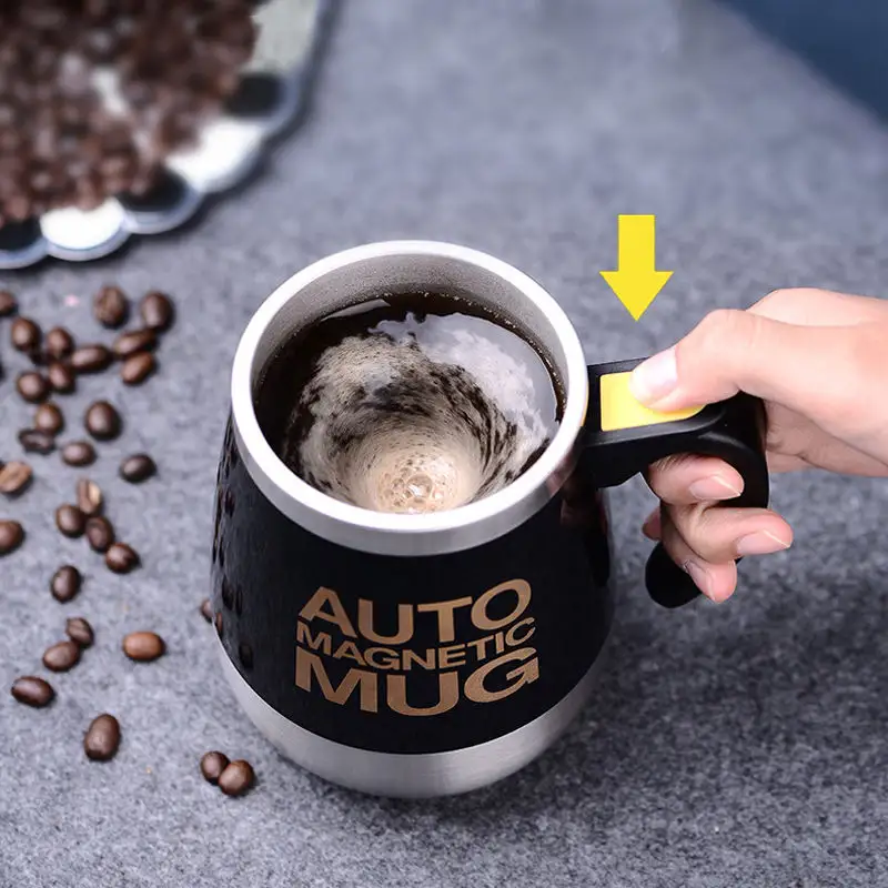 Đôi cách điện Tự Khuấy Mug điện lười biếng tự động trộn thép không gỉ du lịch cốc cà phê