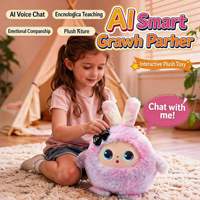 Jouet en peluche interactif en polyester AI multilingue, robot intelligent, poupée éducative précoce, jouet parlant doux contrôlé par application, dynamique