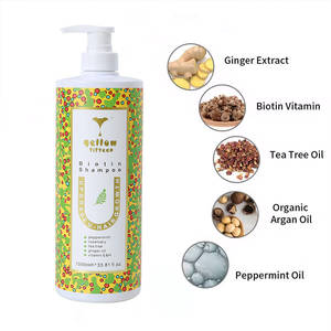 Shampoo et revitalisant à la menthe poivrée personnalisés, shampooing à la croissance des cheveux noirs au gingembre, shampooing à la biotine biologique - Product Image 1