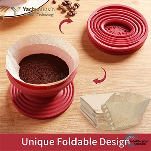 Collapsible Silicone <b>Cup</b> Red Foldable Drinkware for Outdoor Travel <b>Camping</b> - Product Image 2