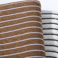 Haut de gamme en vrac fil doux teint évacuation de la transpiration marque de vêtements de mode écologique tissu mélangé de lin rayé naturel pour t-shirt