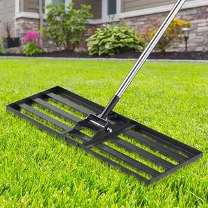 Professional stainless steel Lawn Leveling Rake with Adjustable Extra Long Handle new style garden Lawn Leveler Tool