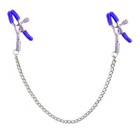 Pinzas para Pezones con Cadena, Clips Metálicos para Pezones en Negro y Plateado, Pinzas para Pezones sin Perforación, Cadena Corporal Sexy Ajustable, Juguetes Sexuales