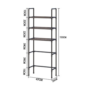 Étagère de <span class=keywords><strong>rangement</strong></span> pour machine à laver, sur pied, pour balcon, salle de bain, <span class=keywords><strong>au</strong></span>-<span class=keywords><strong>dessus</strong></span> <span class=keywords><strong>des</strong></span> <span class=keywords><strong>toilettes</strong></span>, 5 niveaux, rectangulaire, en fer - Product Image 6
