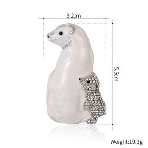 Broches de Moda con Animales Lindos, Broches de Oso <span class=keywords><strong>Polar</strong></span> para Niñas, Broches Elegantes y Modernos para Mujeres, Accesorios para Damas, Venta al por Mayor - Product Image 4