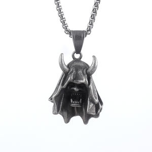 316จี้หัวกะโหลกวินเทจสร้อยคอหัวกะโหลกชั่วร้ายแบบกอธิคสแตนเลสสำหรับนักขี่จักรยานผู้ชายผู้หญิง - Product Image 2