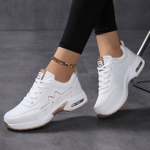 Nouvelles baskets décontractées à plateforme pour femmes 2026, confortables, blanches, à talons épais, chaussures tendance - Product Image 2