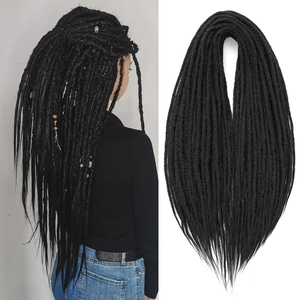 Estensioni Dreadlock a Doppia Estremità da 24 Pollici, Morbide Estensioni Dreadlock Fatte a Mano Stile Reggae, Treccia Sintetica per Donne e Uomini - Product Image 1