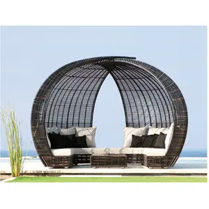 OEM High Quality Sunbed Pool Lounger Outdoor Lounge Sofa Curved Round Outdoor Furniture