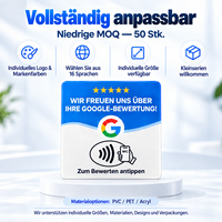 Support de carte NFC personnalisé de 10 cm pour avis Google et QR Code, en allemand, pour entreprises
