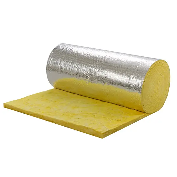 16kg/m3 25mm Thick Fiber Glass Wool Blanket Roll Heat Thermal Acoustic Insulation Price With Aluminium Foil