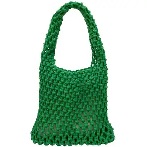 2023 pabrik grosir diskon besar jala wanita portabel tas ember jaring terbuka pergelangan tangan untuk wanita