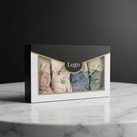 Boîte cadeau en papier kraft recyclable pour chaussettes, finition mate, pliable, emballage pour vêtements de marques de mode avec logo