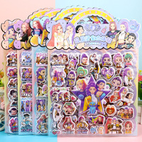 Autocollants 3D gonflés personnalisés en gros, dorés, à motifs de dessins animés pour enfants, réutilisables, imperméables, holographiques, gaufrés, pour scrapbooking et bricolage