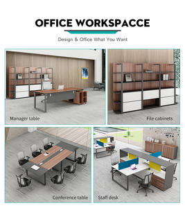 Modern Contemporary Luxury L-shaped Executive Office Cabinet Set with Extendable Director <b>Desk</b> for Manager - Product Image 3