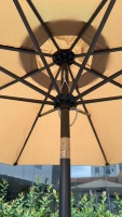 Parasol d'extérieur inclinable à manivelle, 8 baleines, auvent en polyester, protection solaire réglable pour jardin, restaurant, extérieur