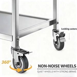 도매 상업용 휴대용 스테인레스 스틸 트롤리 304 스테인레스 스틸 서비스 트롤리 호텔 레스토랑 주방 용품 - Product Image 2