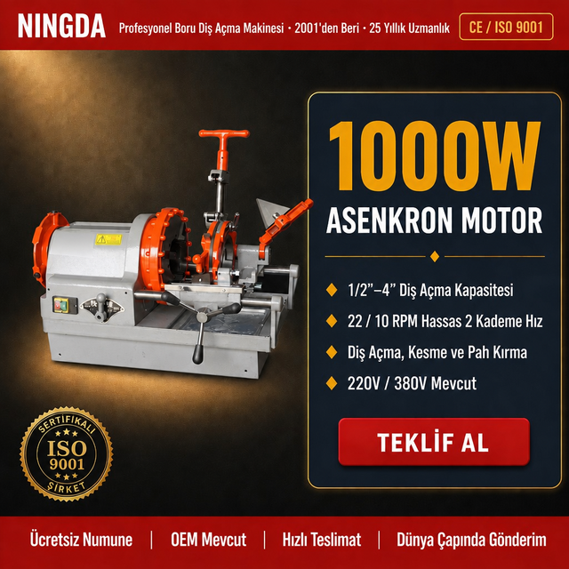 Bench Type Pipe Threading Machine 1/2-4 Inch Fixed Workshop Industrial Grade