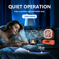 Ventilador Portátil Recargable con Batería de 20000mAh, 3 Luces LED, 4 Velocidades, Oscilación, Carga USB Inalámbrica, Motor sin Escobillas