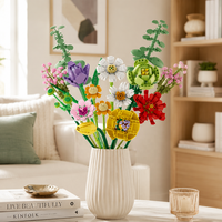 Ensemble de bouquets de fleurs en briques pour les acheteurs en gros, jouets de construction floraux DIY, pour les boutiques de cadeaux et les vendeurs de commerce électronique dans le monde entier