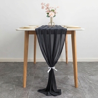 Ensemble de chemins de table en gaze de coton froissée, tissu transparent texturé pour la décoration de tables de mariage, événements et fêtes
