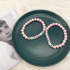 <span class=keywords><strong>Bracelet</strong></span> fait main avec perles, inscription « Big Sister », perles acryliques de couleur rose AB, <span class=keywords><strong>bracelet</strong></span> populaire européen et américain - Product Image 4