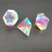 Dés en verre fantaisie polyédriques en forme de pierre précieuse, 16-24 mm, lot de 7 pièces dans une boîte métallique pour jeux DND