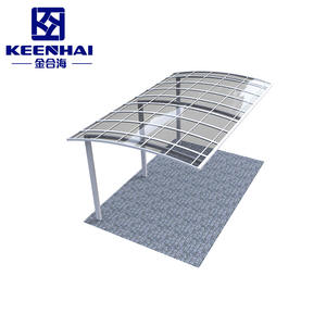 Abri de voiture préfabriqué de luxe 6x3m, <span class=keywords><strong>2</strong></span> poteaux, imperméable, en aluminium, porte japonaise, toit à pente simple - Product Image 1