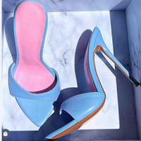 Mules et sandales élégantes pour femmes, à talons fins rouges, ultra-hauts et légers, couleur violette