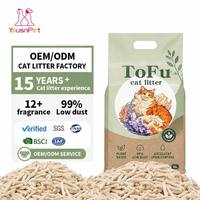 Litière pour chat à base de tofu de soja végétal, formule faible en poussière, agglomération rapide, sans produits chimiques, soluble dans l'eau, échantillon gratuit, pack portable 7L
