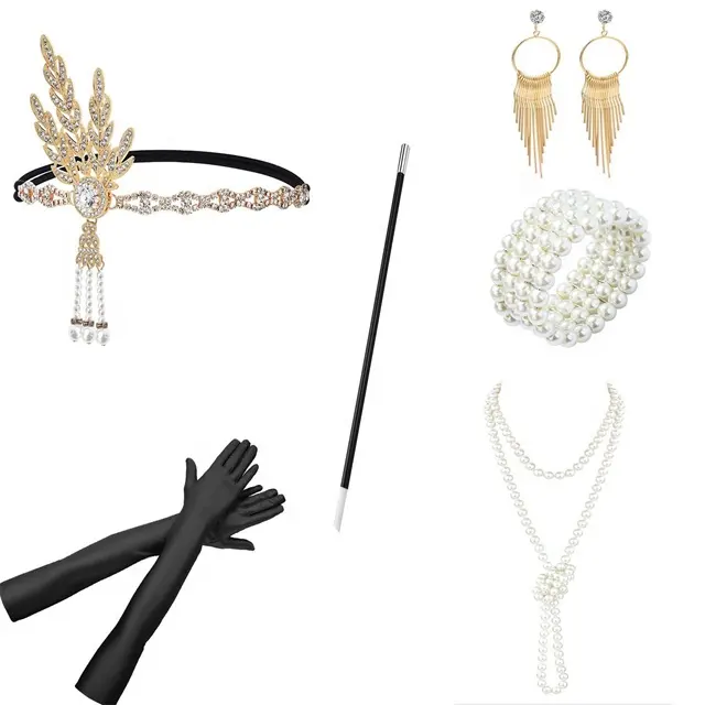 1920er Jahre Flapper Stirnband Blatt Strass Gatsby Kopf bedeckung Perle Quaste Braut Hochzeit Kopfschmuck Stirnbänder Braut Flapper