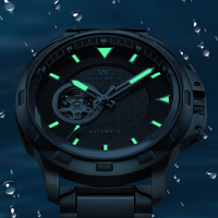 Reloj de Lujo OEM, Automático, Mecánico, con Reserva de Marcha, Luminoso, de Acero Inoxidable, Cristal de Zafiro, Resistente al Agua 5 Bar, con Botón de Presión