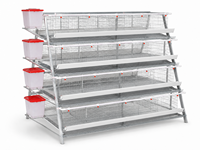 Cage à poules pondeuses de type A HK, 4 niveaux, 4 portes, pour poulaillers et fermes avicoles