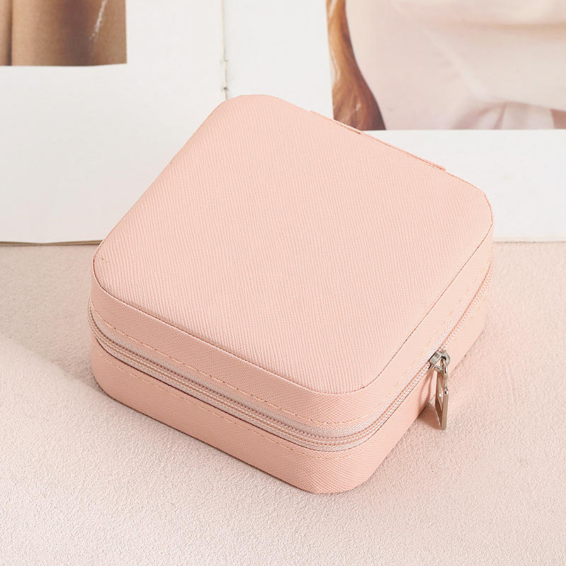 กล่องซิป [สีชมพู]; 10x10x5cm