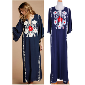 Abito da Spiaggia in Rayon con Ricami Floreali Boho <span class=keywords><strong>Chic</strong></span>, Disponibile nei Magazzini Locali USA - Product Image 2