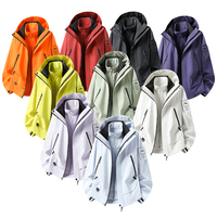 Veste d'hiver unisexe Softshell 3 en 1 coupe-vent avec capuche intérieure amovible pour couple, idéale pour la randonnée en extérieur et le maintien au chaud