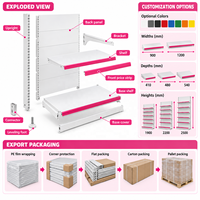 Étagère de présentation murale en métal robuste pour supermarché, simple face, blanche, réglable, pour magasin de détail et épicerie