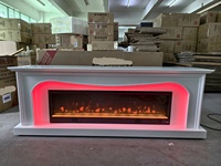 Meistverkaufter Weißer Luxus-TV-Ständer mit Elektrischem Kamin und Downlights Bluetooth-Lautsprecher Unterhaltungscenter Meuble