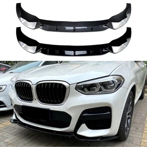 Amp-Z Front Bumper Lip Splitter For Bmw X3 X4 G01 G02 Early M Pack 2018-2021 Piano Black Carbon Fiber Texture - Product Image 1