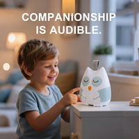 Haut-parleur sans fil portable en forme de hibou de dessin animé, apaisant sensoriel, cadeau pour nouveau-né, pour le développement visuel et auditif, machine à bruit blanc
