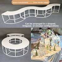 Centre de table en fer en forme de S pour événements de mariage en plein air, style moderne et minimaliste, hauteur 60 cm, largeur 3,6 m