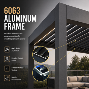 Gazebo de Jardín de Aluminio de Lujo con Características Resistentes al Viento y a la Lluvia, Aprobado por NFPA701 para Uso en Exteriores, PL01 PLUS PL01 PLUS - Product Image 5