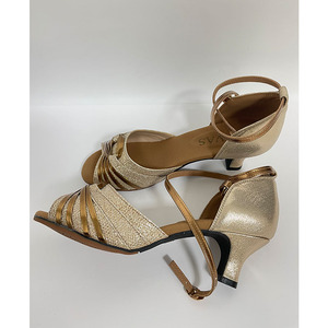 Professional Women's Latin Dance <strong>Shoes</strong> Mid-High Heel with Peep Toe Suede Lining Soft Sole <strong>Tap</strong> and Ballroom Training Sandals - Product Image 4