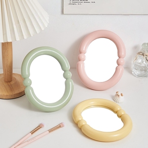 Specchio Ovale in Plastica Coreano all'Ingrosso, Specchio da Parete Quadrato Appendibile per Camera da Letto, Strumento di Bellezza, Specchio Pieghevole da Tavolo per Trucco Quotidiano - Product Image 4